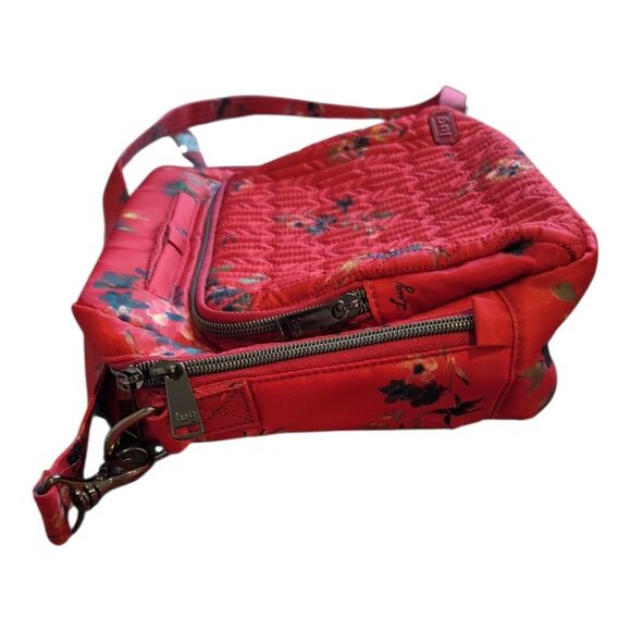 Lug Ranger Red Boquet Floral Quilted Puffer Crossbody Bag Excellent Condition - Picture 4 of 13
